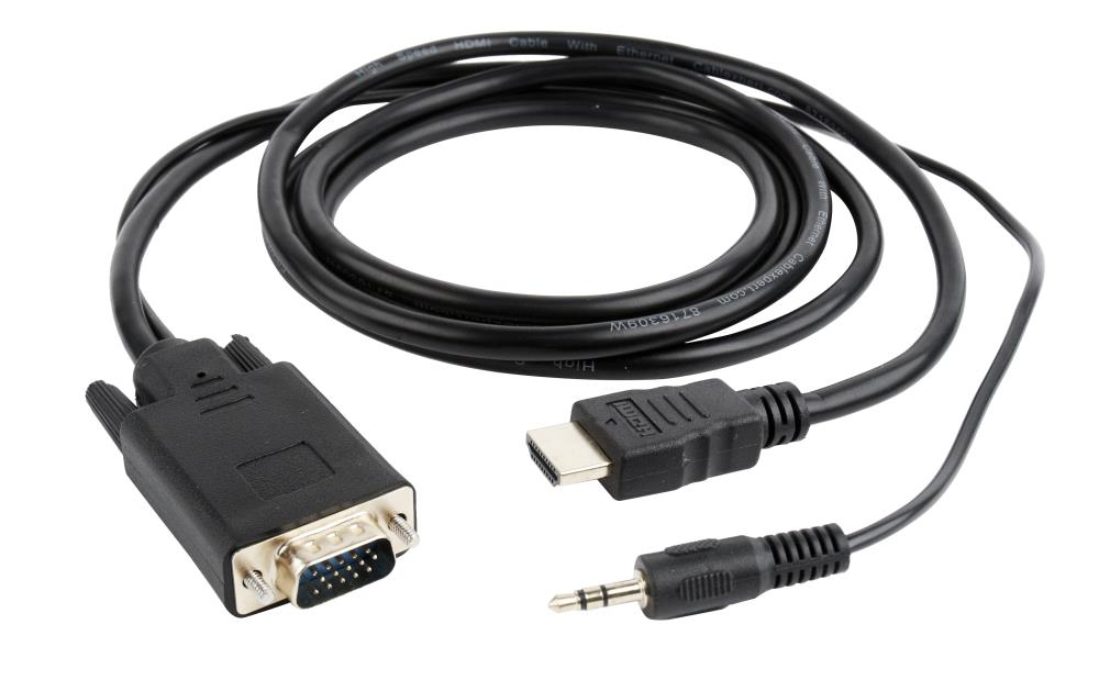 CABLE HDMI TO VGA +3.5MM/3M A-HDMI-VGA-03-10 GEMBIRD