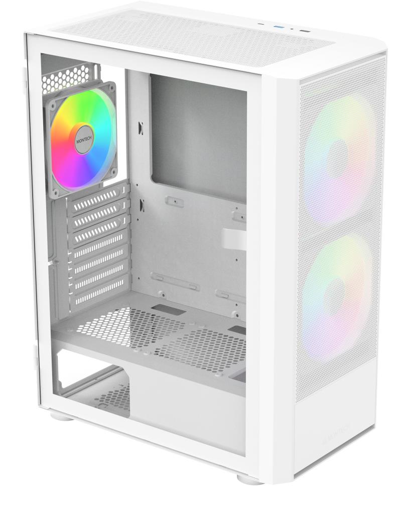 Case MONTECH ATX/micro ATX/Mini-ITX White Midi Tower PC MONTECH X2 PLUS (W) X2PLUS(W)