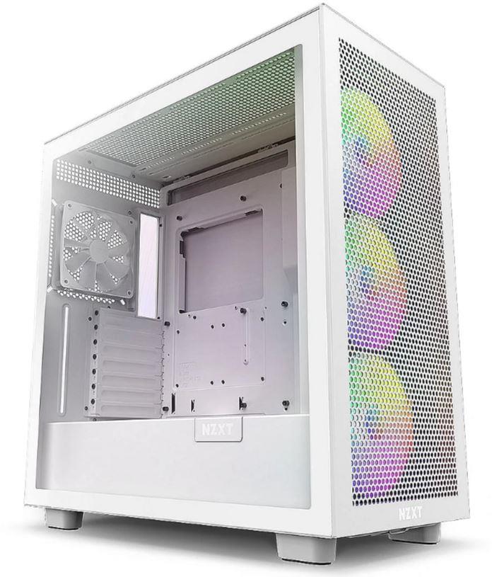 Case NZXT H7 Flow RGB MidiTower ATX EATX MicroATX MiniITX Colour White CM-H72FW-R1