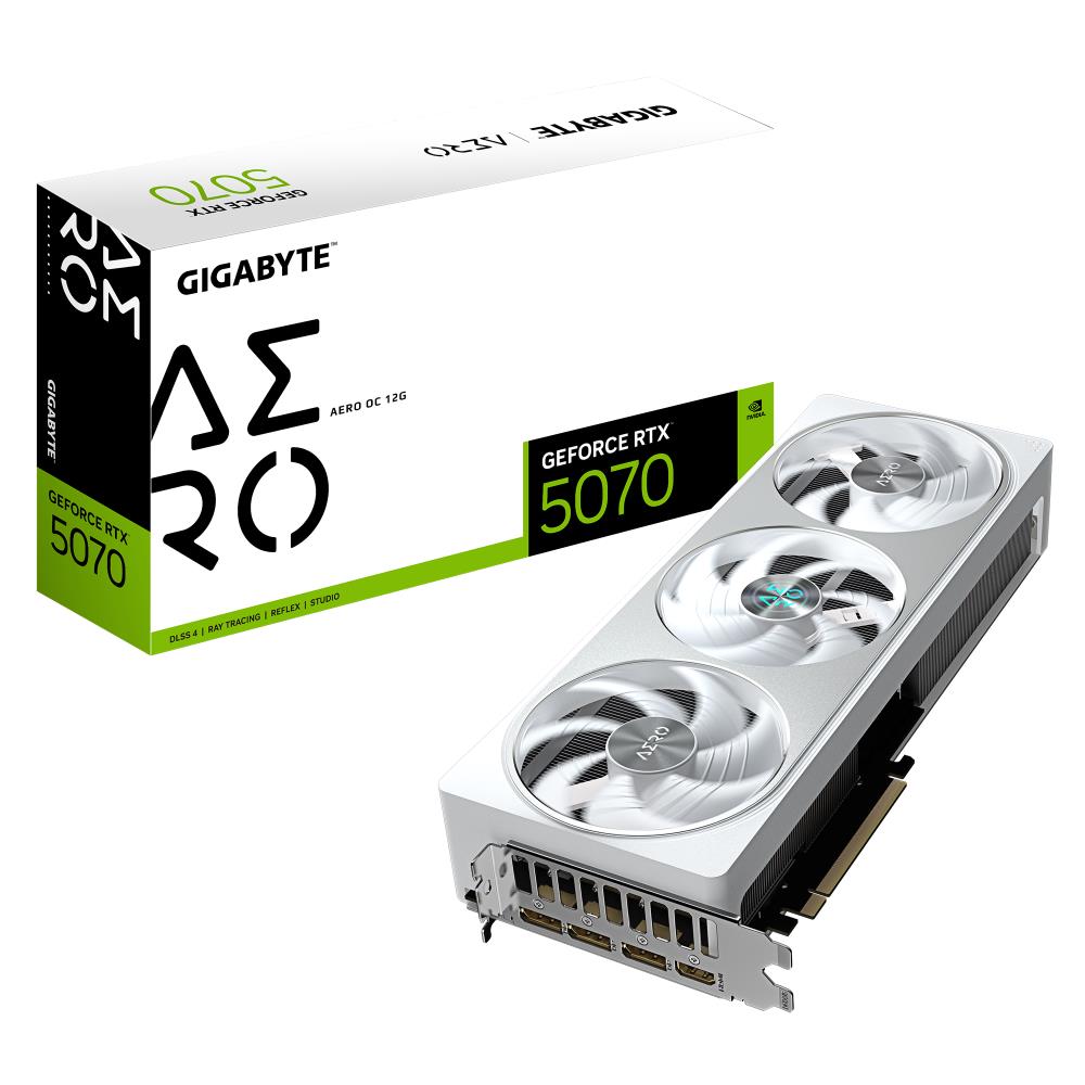 Graphics Card GIGABYTE NVIDIA GeForce RTX 5070 2625 MHz 12 GB GDDR7 192 bit PCI Express x16 5.0 Active GV-N5070AEROOC-12GD