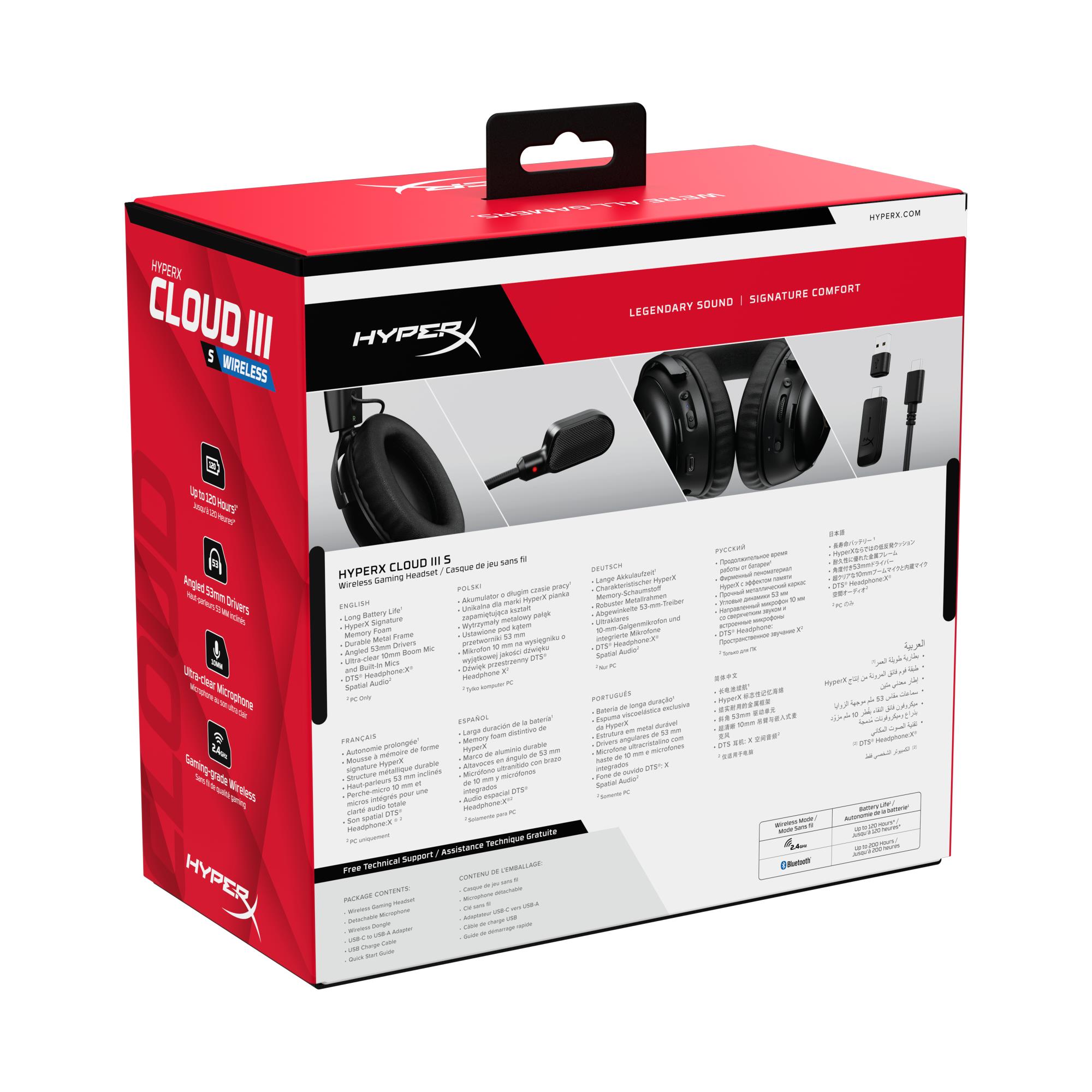 HEADSET HYPERX CLOUD III S WRL/WL BK GAM A59YZAA HYPERX
