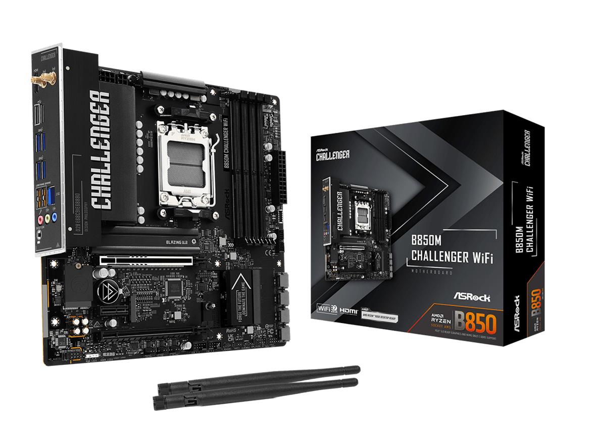 Mainboard ASROCK AMD B850 Socket AM5 micro ATX RAM DDR5-SDRAM 4xSlots Wi-Fi Yes Bluetooth Yes 1xNumber of M.2 (M) slots B850MCHALLENGER