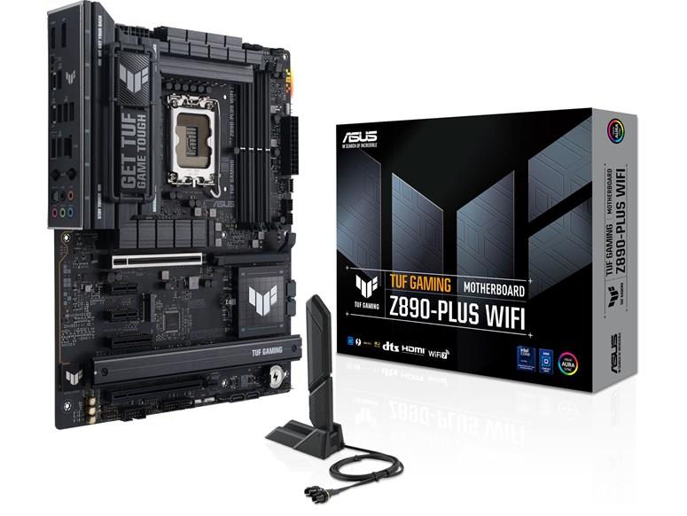 Mainboard ASUS Intel Z890 LGA1851 ATX Memory DDR5 Memory slots 4 2xPCI-Express 4.0 1x 1xPCI-Express 4.0 4x	 1xPCI-Express 4.0 16x 1xPCI-Express 5.0 16x 4xM.2 1xHDMI 1xDisplayPort 3xUSB 3.0 3xUSB 3.1 1xUSB-C 1xUSB-C w/Thunderbolt 1xOptical S/PDIF 1xRJ45 5xAudio port TUFGAMINGZ890-PLUSWIFI