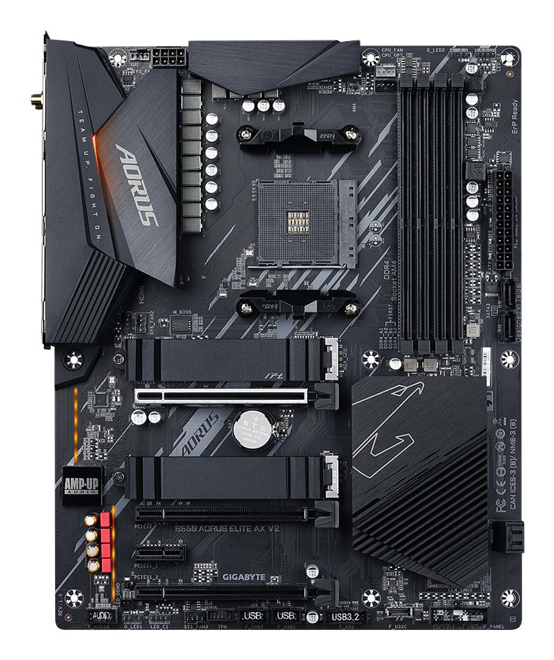 Mainboard GIGABYTE AMD B550 Socket AM4 ATX RAM DDR4-SDRAM 4xSlots Wi-Fi Yes Bluetooth Yes 1xPCI Express x1 slots 3xPCI Express x16 slots 2xNumber of M.2 (M) slots B550AORUSELITEAXV21.5