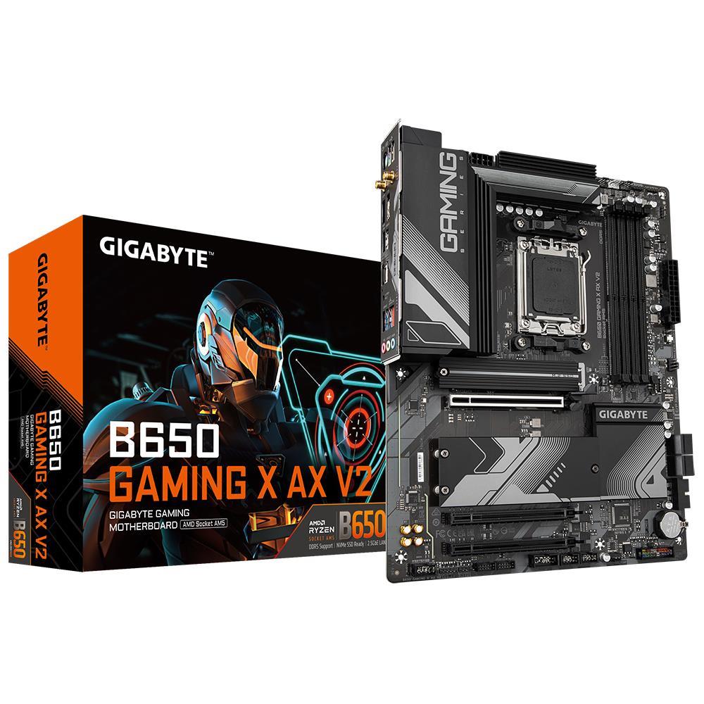 Mainboard GIGABYTE AMD B650 Socket AM5 ATX RAM DDR5-SDRAM 4xSlots Wi-Fi Yes Bluetooth Yes 3xNumber of M.2 (M) slots B650 GAMING X AX V2 1.2 B650GAMINGXAXV21.2