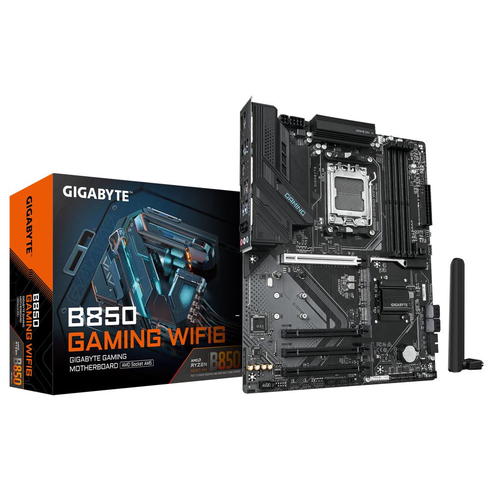 Mainboard GIGABYTE AMD B850 Socket AM5 ATX RAM DDR5-SDRAM 4xSlots Wi-Fi Yes Bluetooth Yes 3xNumber of M.2 (M) slots B850 GAMING WIFI6 B850GAMINGWF6