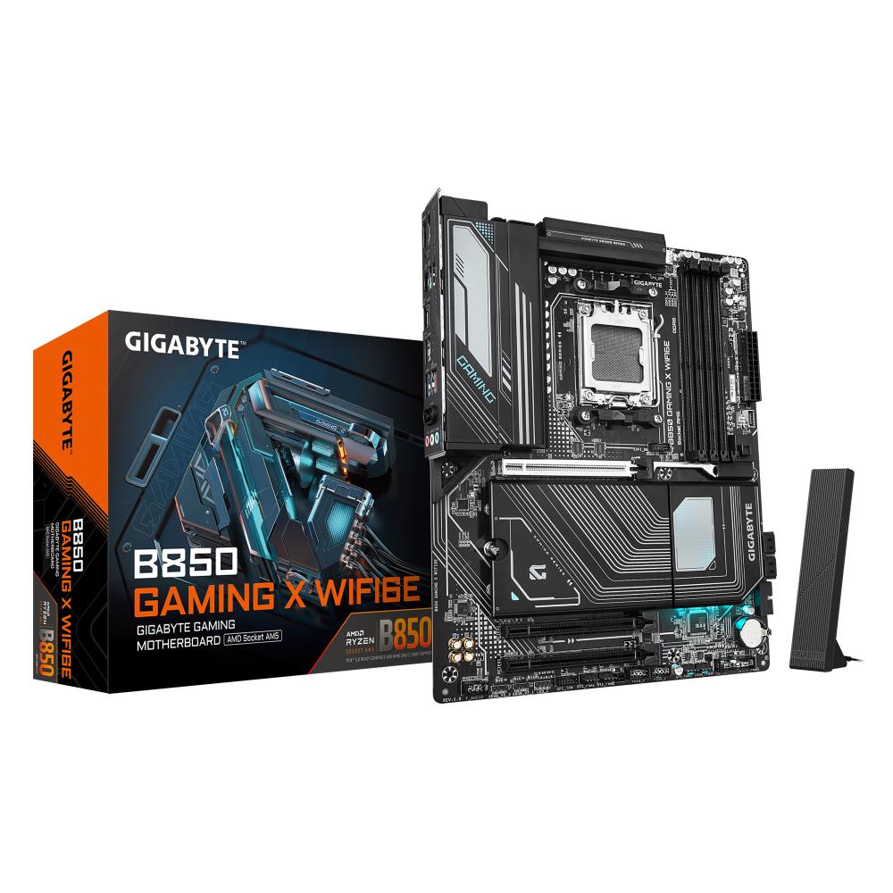 Mainboard GIGABYTE AMD B850 Socket AM5 ATX RAM DDR5-SDRAM 4xSlots Wi-Fi Yes Bluetooth Yes 3xNumber of M.2 (M) slots B850 GAMING X WIFI6E B850GAMINGXWIFI6E