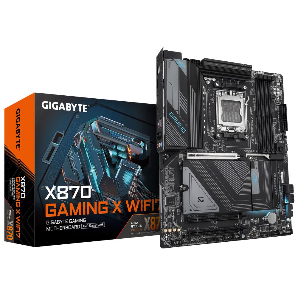 Mainboard GIGABYTE AMD X870 Socket AM5 ATX RAM DDR5-SDRAM 4xSlots Wi-Fi Yes Bluetooth Yes 2xPCI Express x4 slots 3xNumber of M.2 (M) slots X870 GAMING X WIFI7 1.1 X870GAMINGXWIFI71.1