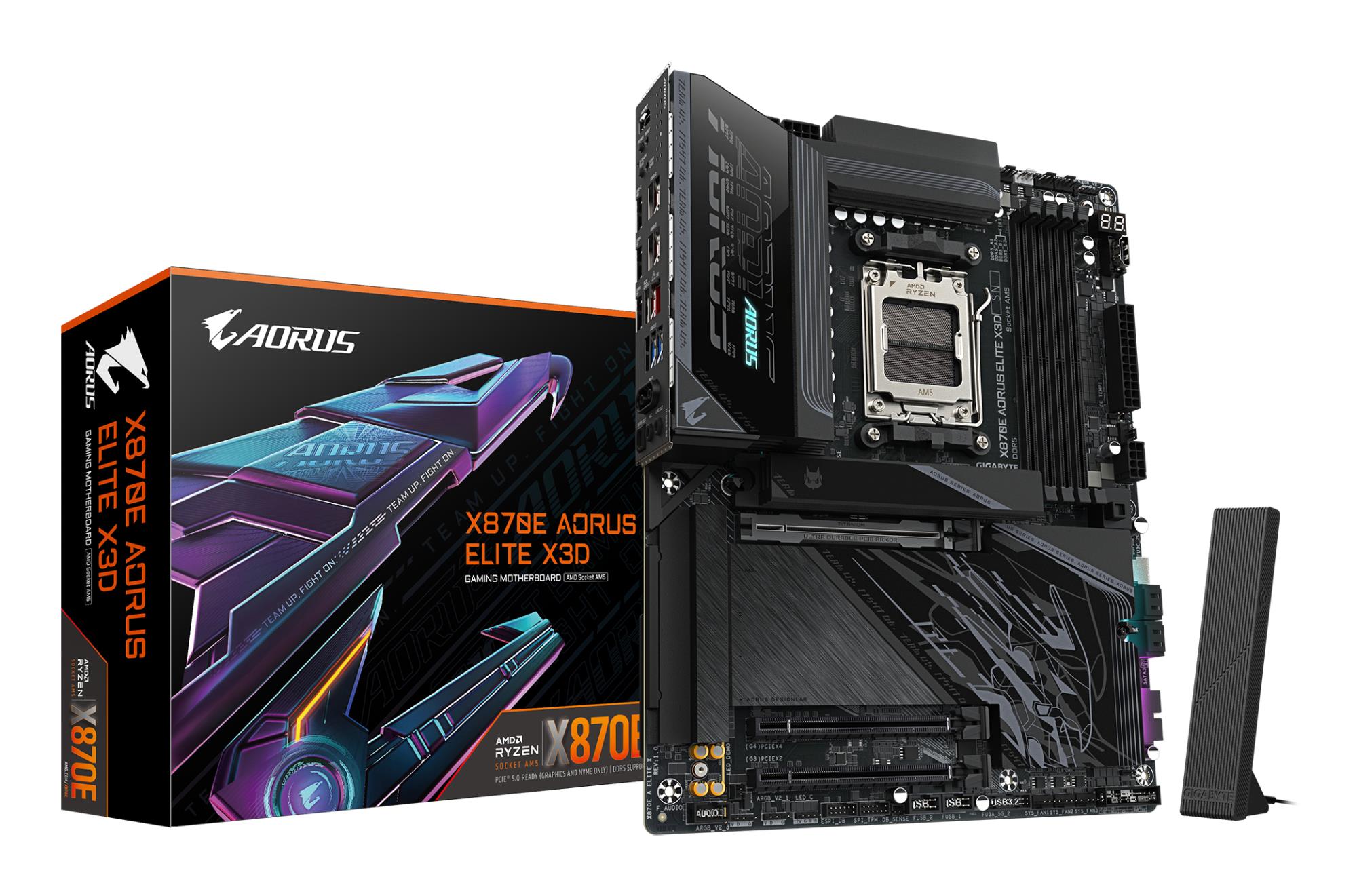 Mainboard GIGABYTE AMD X870E Socket AM5 ATX RAM DDR5-SDRAM 4xSlots Wi-Fi Yes Bluetooth Yes 4xNumber of M.2 (M) slots X870E A ELITE X X870EAELITEX