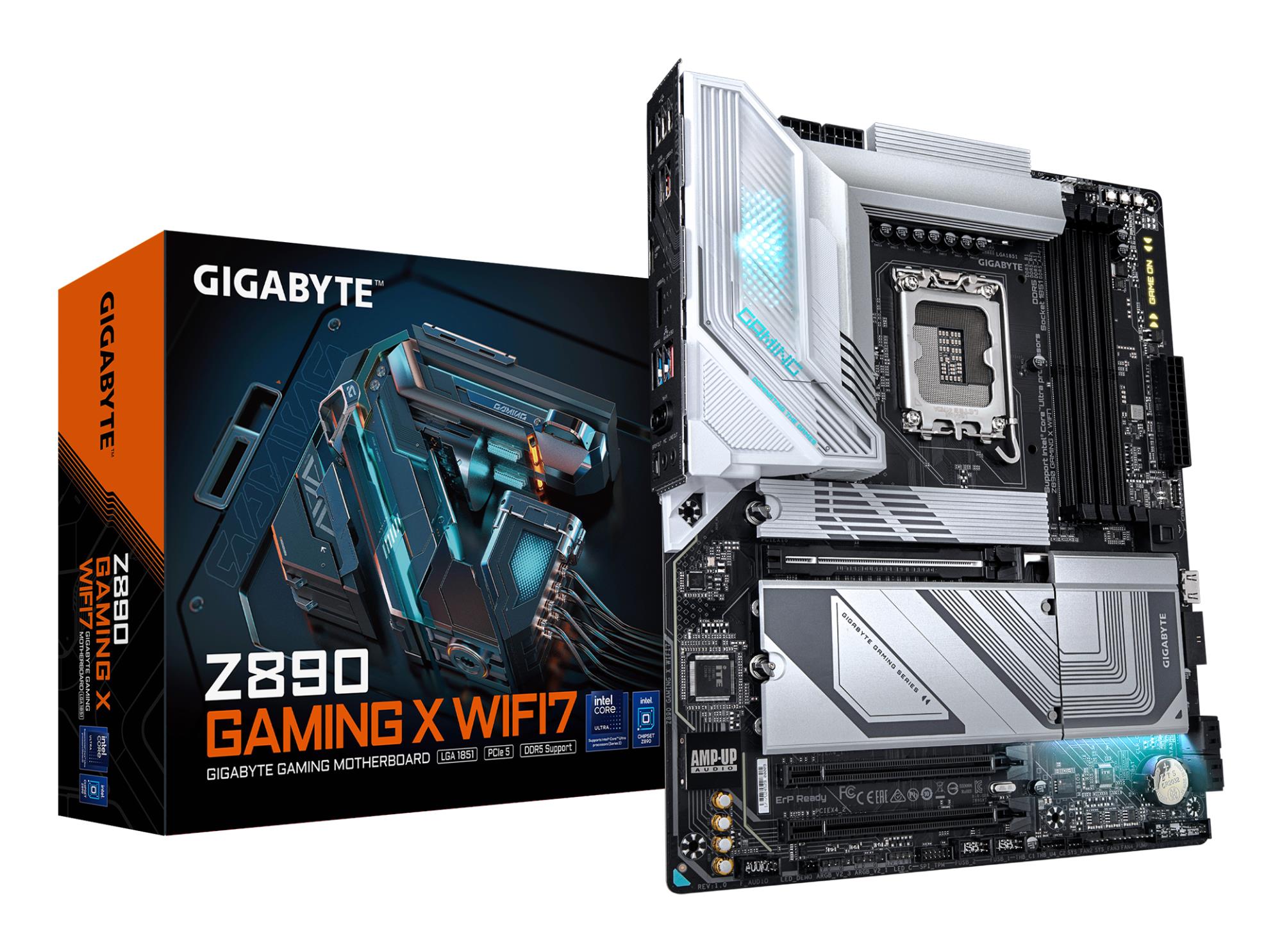 Mainboard GIGABYTE GIGABYTE Z890 GAMING X WIFI7 Intel Z890 LGA 1851 (Socket V1) ATX RAM DDR5-SDRAM 4xSlots Wi-Fi Yes Bluetooth Yes 1xPCI Express x16 slots 4xNumber of M.2 (M) slots Z890GAMINGXWIFI71.1