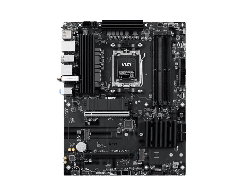 Mainboard MSI AMD B850 Socket AM5 ATX RAM DDR5-SDRAM 4xSlots Wi-Fi Yes Bluetooth Yes 3xNumber of M.2 (M) slots PROB850-SEVOWIFI