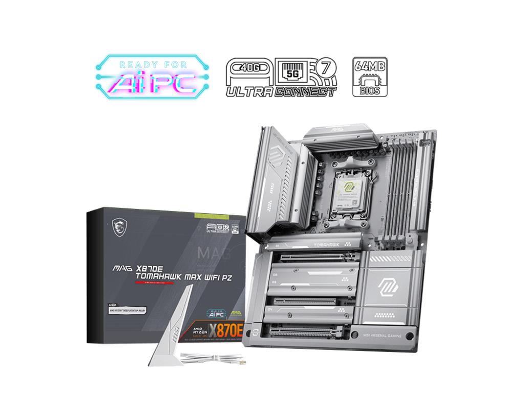 Mainboard MSI AMD X870E Socket AM5 ATX RAM DDR5-SDRAM 4xSlots Wi-Fi Yes Bluetooth Yes 4xNumber of M.2 (M) slots X870ETOMAHAWKMAXWIFIPZ