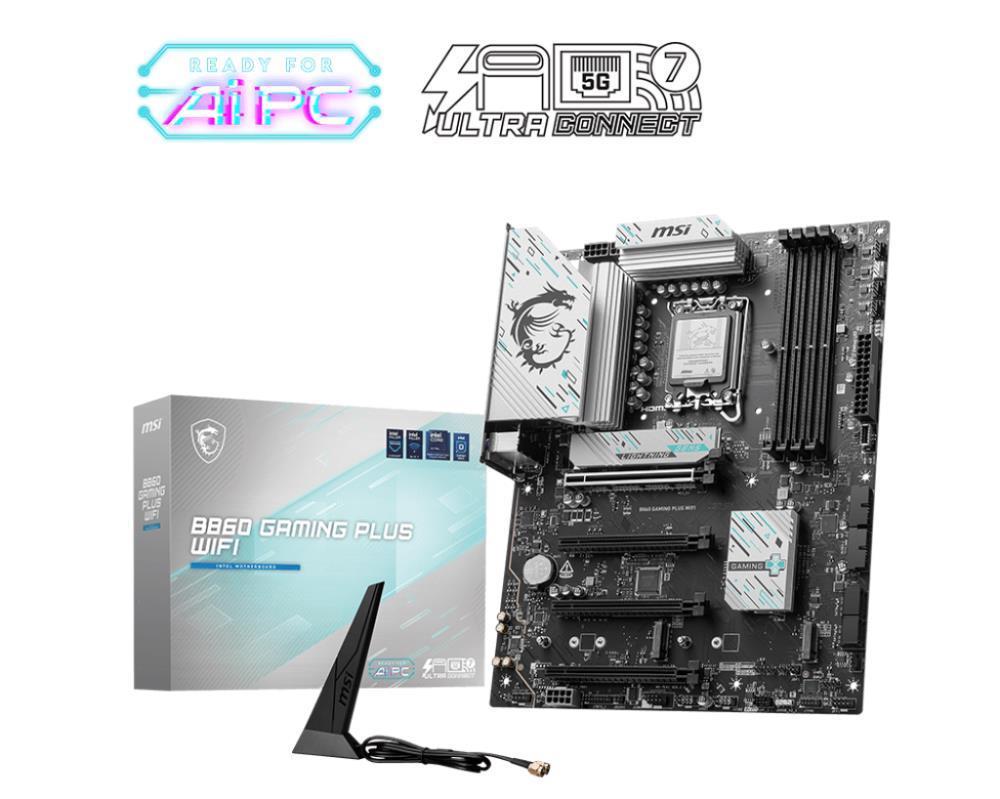 Mainboard MSI Intel B860 Express LGA1851 Memory DDR5 Memory slots 4 B860GAMINGPLUSWIFI