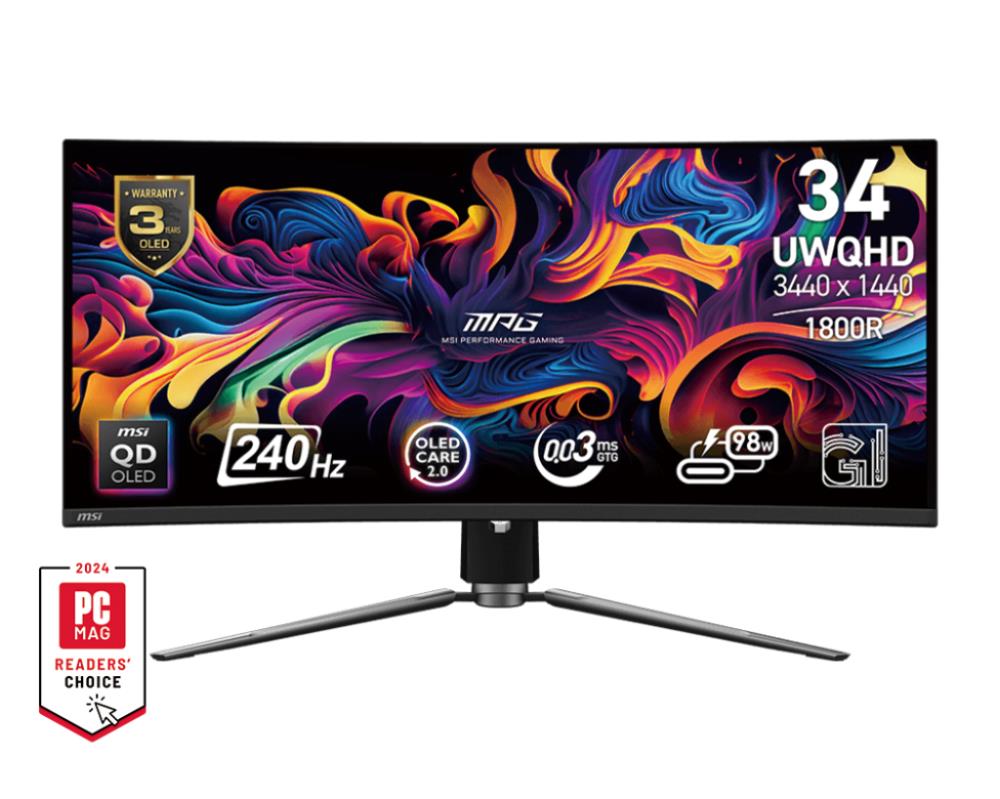 Monitor MSI 34 " 3440 x 1440 pixels UltraWide Quad HD Native aspect ratio 21:9 QD-OLED Curved MPG341CQPXQD-OLED