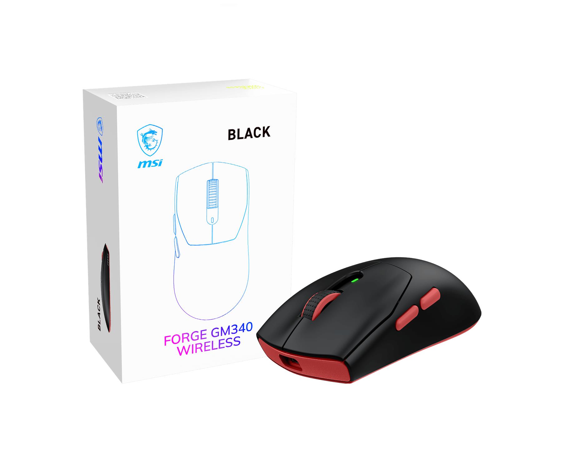 MOUSE USB OPTICAL WRL GAMING/FORGE GM340 WIRELESS BLACK MSI