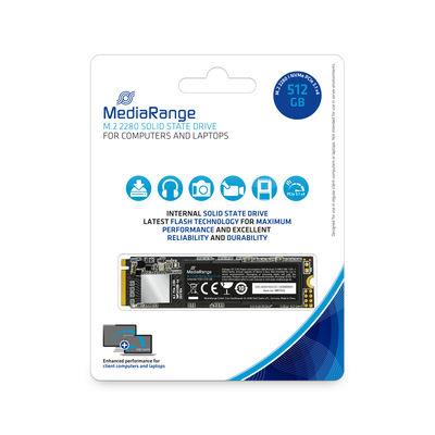 SSD MEDIARANGE  512 GB M.2 PCI Express 3.1 NVMe Yes Write speed 1700 MB/s Read speed 2080 MB/s MTBF 1500000 h 50xTBW rating Blister MR1032