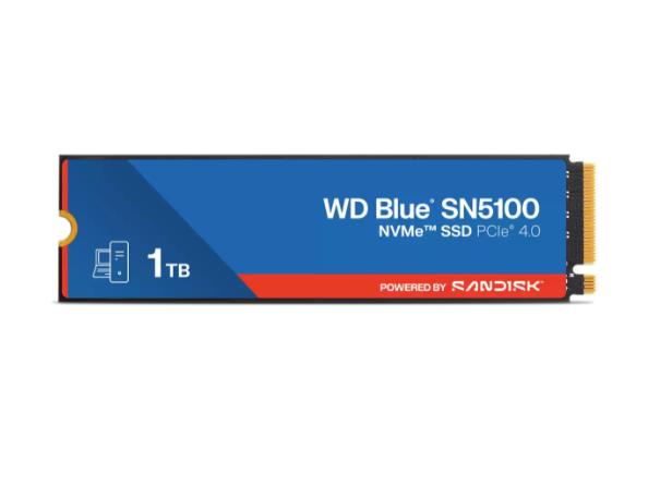 SSD SANDISK 600xTBW rating MTBF 1750000 h Read speed 7100 MB/s Write speed 6700 MB/s NVMe Yes PCI Express 4.0 M.2 1000 GB POWERED BY SANDISK Blue SN5100 WDS100T5B0E-00CPE0