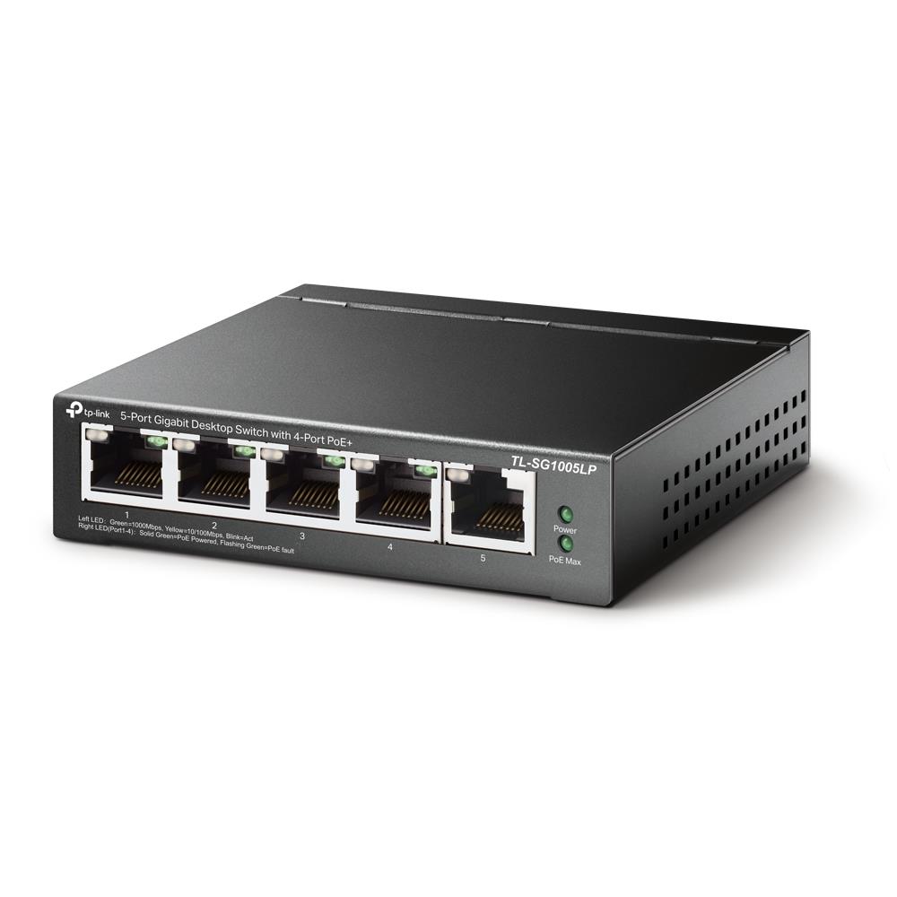 Switch TP-LINK Desktop/pedestal 5x10Base-T / 100Base-TX / 1000Base-T PoE ports 1 TL-SG1005LP