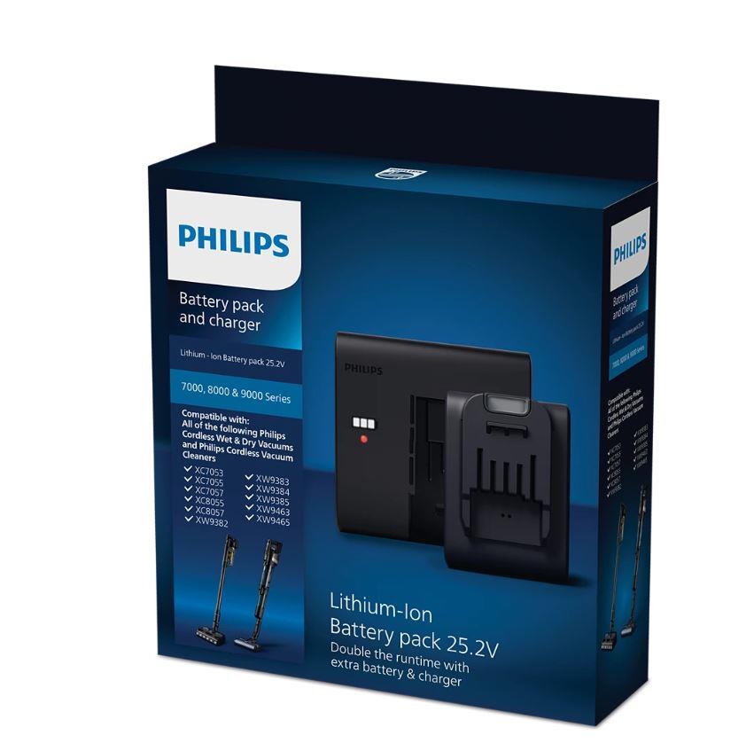 Vacuum Cleaner Accessory PHILIPS Battery and charger Model XV1797/01 Black For  XC6552, XC6553, XC6557, XC7053, XC7055, XC7057, XC8053, XC8054, XC8055, XC8057, XW9382, XW9383, XW9384, XW9385, XW9463, XW9465 XV1797/01
