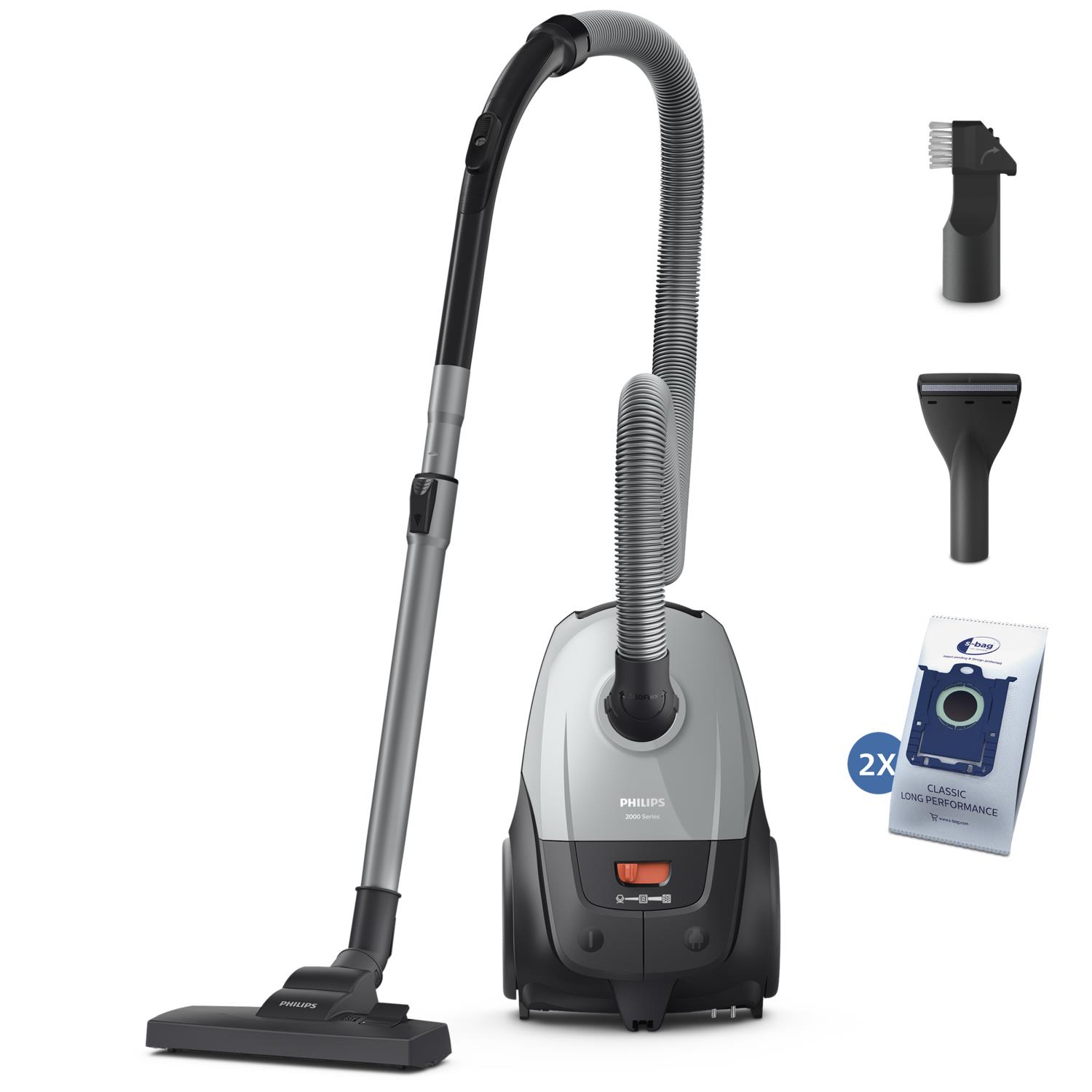 Vacuum Cleaner PHILIPS Input power 850 W Dust capacity 3 L Cylinder vacuum Cleaning type Dry Dust container Dust bag Colour Black/Grey XD2142/12