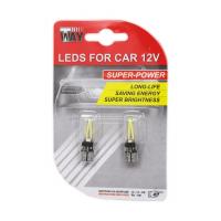 Autospuldzes LED kvēldiegs T10, 12V, baltas, 2gab | CB12022  | 4751015162981