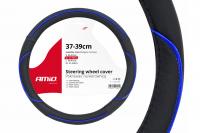 Stūres pārvalks 37-39cm, melns, ar zilām svītrām | A01363  | 5903293013632