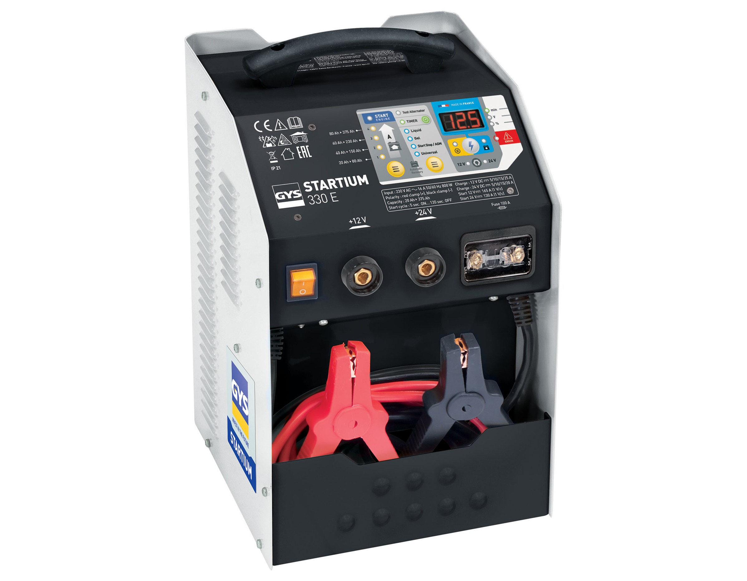 Lādētājs  ar starta režīmu STARTIUM 330E - 12/24V 5/10/15/25A STARTS 165A(12V) 130A (24V)