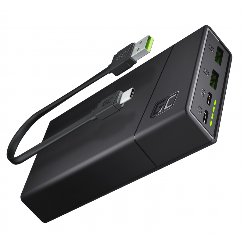 Power Bank Green Cell GC PowerPlay20 20000mAh ar ātru uzlādi 2x USB Ultra Charge un 2x USB-C barošan