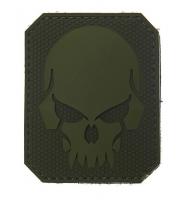 Нашивка 3D ПВХ Pirate Skull Зеленая на липучке .