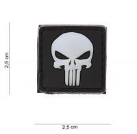 Нашивка 3D ПВХ на липучке "Punisher White" .