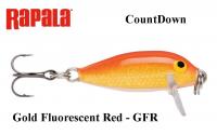 Ēsma Rapala Countdown CD01 Gold fluorescent Red GFR 2.5 cm