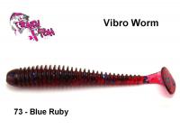 Силиконовая приманка Crazy Fish Vibro Worm Blue Ruby 10 cm