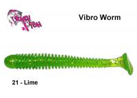 Силиконовая приманка Crazy Fish Vibro Worm Lime 7.5 cm