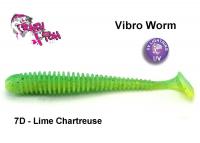 Силиконовая приманка Crazy Fish Vibro Worm Lime Chartreuse 12.5 cm