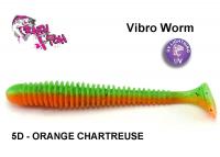 Силиконовая приманка Crazy Fish Vibro Worm Orange Chartreuse 12.5 cm