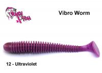 Силиконовая приманка Crazy Fish Vibro Worm Ultraviolet 10 cm