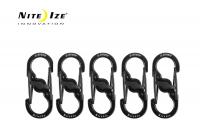 Nite Ize S-Biner MicroLock Nerūsējošais tērauds 5gab melns .