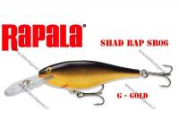 Rapala Vobleris Shad Rap Gold 6 cm