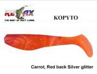 Виброхвост Relax Kopyto S171 Carrot, Red back Silver glitter 6.3 cm