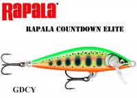 Vobleris Rapala CountDown Elite GDCY - Gilded Chartreuse Yamame 7.5 cm