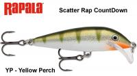 Vobleris Rapala Scatter Rap CountDown Yellow Perch 7 cm