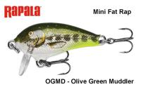 Voblers RAPALA Mini Fat Rap MFR03OGMD Olive Green Muddler 3 cm