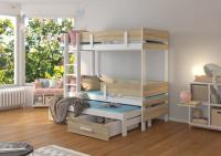 Bērnu gulta Etapo White ar stelāžam  Guļamvietas platums: 80 cm, Guļamvietas garums: 180 cm, Platums: 93 cm, Garums: 188 cm, Augstums: 171 cm, Ar resti: 1, Ar barjeru: 1, Ar veļas kasti: 1, Guļamvietu skaits: 3, stelāžas tips: koka, Korpusa krāsa: balts, Elementu krāsa: sonoma, Izgatavošanas materiāls: dabīgs koks + LKSP