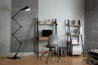 Bērnu rakstāmgalds Matis B Garums: 74 cm, Korpusa krāsa: ozols, Augstums: 147 cm, Platums: 48 cm, Materiāls: metāls + MDF, Virsma: spīdīga, Forma: taisnstūra, Ar plauktiem: 1, Elementu krāsa: melns, Ar atvilktnēm: 1