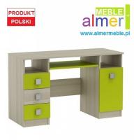 Bērnu rakstāmgalds Neo LB7 Garums: 120 cm, Korpusa krāsa: osis, Augstums: 74 cm, Platums: 50 cm, Materiāls: LKSP + finieris + PVH, Virsma: matēta, Forma: taisnstūra, Ar plauktiem: 1, Elementu krāsa: gaiši zaļš, Ar atvilktnēm: 1