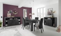 Galds Rimini S180 Garums: 180 cm, Augstums: 79 cm, Platums: 90 cm, Materiāls: LKSP + lamināts, Virsma: māteta, Forma: taisnstūra, Krāsa: melns