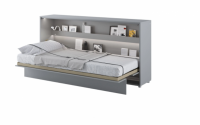 Gulta Basic Concept Horizontal LED ar stelāžu Guļamvietas platums: 90 cm, Guļamvietas garums: 200 cm, stelāžas tips: koka, Dziļums: 46 cm, Platums: 118 cm, Garums: 211 cm, Augstums: 107 cm, Matrača nepieciešamais augstums: 18 cm, Ar resti: 1, Ar LED: 1, Izgatavošanas materiāls: LKSP, Ar pacelšanas mehānismu: 1, Krāsa: pelēks