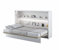Gulta Basic Concept Horizontal LED ar stelāžu Guļamvietas platums: 120 cm, Guļamvietas garums: 200 cm, stelāžas tips: koka, Dziļums: 46 cm, Platums: 148 cm, Garums: 211 cm, Augstums: 138 cm, Matrača nepieciešamais augstums: 18 cm, Ar resti: 1, Ar LED: 1, Izgatavošanas materiāls: LKSP, Ar pacelšanas mehānismu: 1, Krāsa: balts