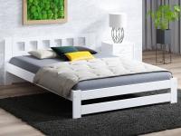 Gulta DMD-12 Magnat ar stelāžu Guļamvietas platums: 140 cm, Guļamvietas garums: 200 cm, Platums: 148 cm, Garums: 206 cm, Augstums: 65 cm, Augstums no grīdas līdz matracim (min): 25 cm, Ar resti: 1, Virsma: matēta, Izgatavošanas materiāls: MDF plātne + dabīgais koks, Krāsa: balts
