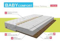 Matracis Baby Comfort Platums: 70 cm, Garums: 140 cm, Biezums: 10 cm, Pildījums: putas (porolons) + kokosa loksne + griķi, Materiāls: hipoalerģiskais, Efekts: hipoalerģiskais